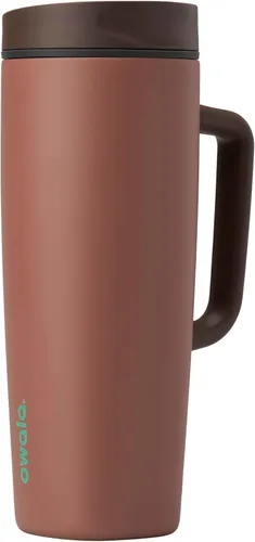 Miniatura 20 de Owala SmoothSip Slider - Vaso de café aislado de acero inoxidable, reutilizable, taza de café helado, taza de viaje para café caliente, sin BPA, 12