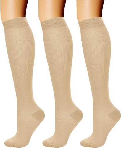 CHARMKING Calcetines de compresión para mujeres y hombres con circulación (3 pares) de 15-20 mmHg es el mejor apoyo para correr atlético, ciclismo