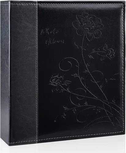 Miniatura 12 de Álbum de fotos de 8x10 con páginas transparentes y bolsillos, cubierta de piel, deslizable, para 50 fotos verticales de 8x10, libro de fotos
