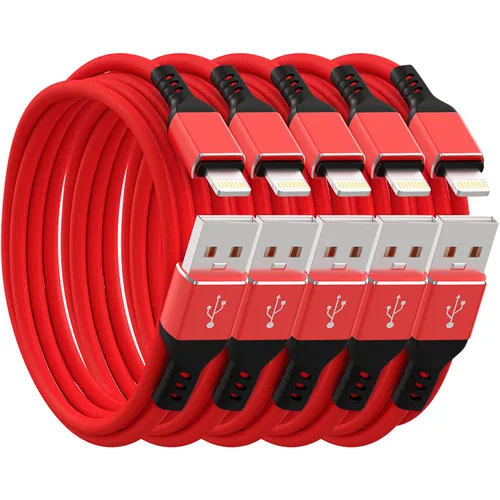 Miniatura 8 de Ironten Cable de carga para iPhone, certificado MFi de Apple, 1 paquete de 6 pies, color azul, largo, de carga rápida, sincronización de datos