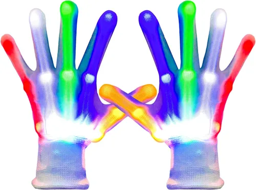 LED Gloves For Kids Or Adults, Knuckles Costume Light Up Gloves, Cool Teen Boy Gifts, Christmas Party Gloves
