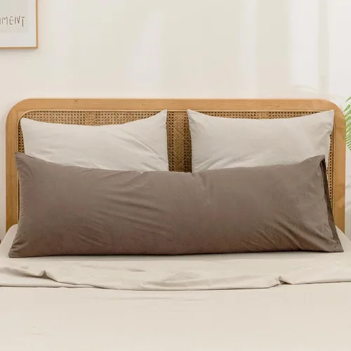 Miniatura 51 de BESTOUCH 100% Algodón Lavado Funda de Almohada para Cabello y Piel, Sensación de Lino, Suave, Cómoda, Transpirable, Juego de 2 Fundas de Almohada