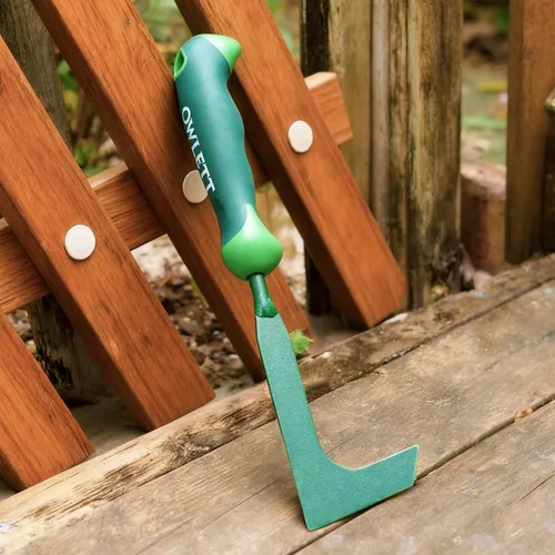 Miniatura 7 de Desbrozadora de grietas, extractor de malas hierbas en forma de L de 11 pulgadas con mango de goma ergonómico, herramienta de deshierbe de grietas
