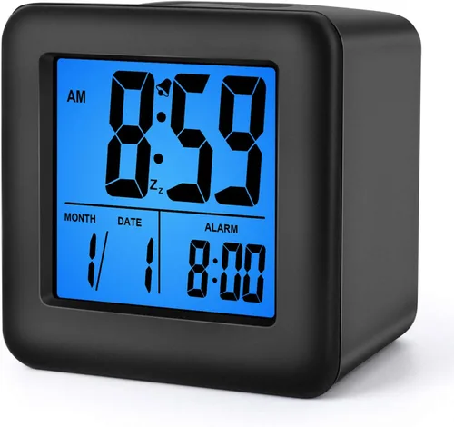 Miniatura 9 de Reloj despertador digital Plumeet para niños con función de repetición y luz nocturna - Configuración fácil con pantalla de silicona, hora, fecha