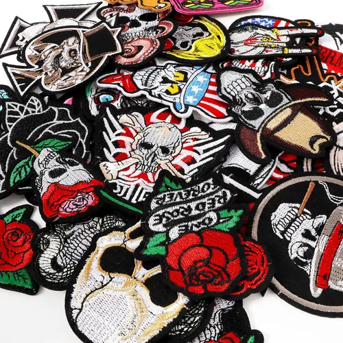 Miniatura 2 de Meneng Parches bordados para planchar con apliques: 30 piezas surtidas Cool Punk bordado bordado cosido parche para chaquetas ropa