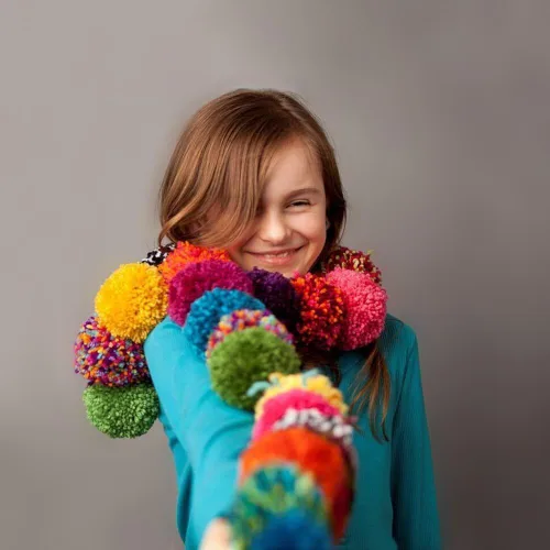 Miniatura 3 de Amoboo Máquina para hacer pompones, 4 tamaños para hacer pompones, agujas tejedoras de bolas de esponja, manualidades, juego de herramientas
