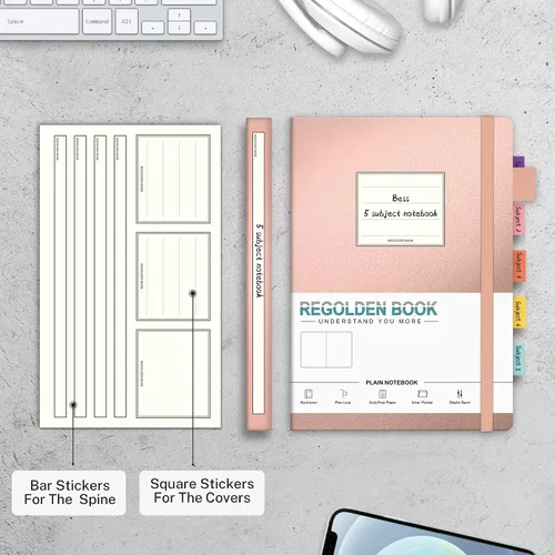 Miniatura 4 de Regolden-Book Diario en blanco de tapa dura, tamaño A5, diarios de papel grueso en blanco con soporte para bolígrafo para mujeres y hombres