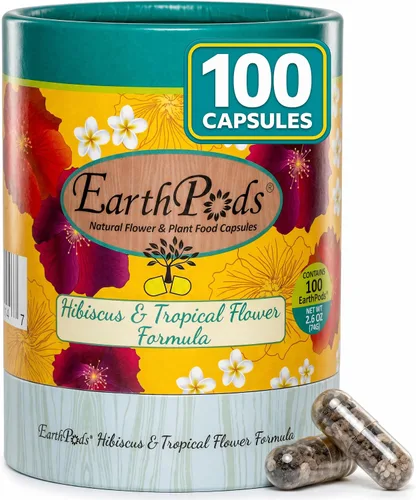 100 EarthPods - Picos de fertilizante de hibisco bio orgánico - Plumeria y buganvilla - Palitos de alimento para plantas tropicales - Fórmula