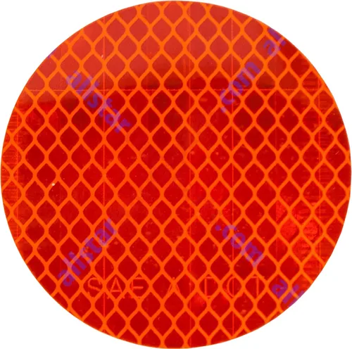 Miniatura 4 de All Star Truck Parts 3" Pulgadas Redondas DOT-SAE Ámbar/Rojo Reflector Prismático Adhesivo de Alta Visibilidad y Alta Reflectividad Impermeable
