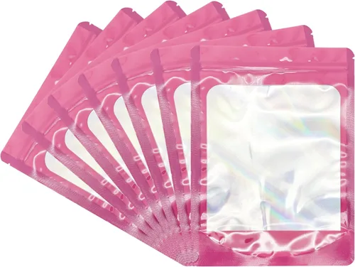 Miniatura 8 de Bolsas de pie de 5 x 8 pulgadas, paquete de 100 – Parte delantera transparente y parte trasera de papel de aluminio, bolsas de almacenamiento