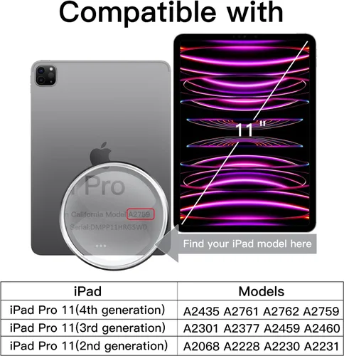 Miniatura 2 de JETech Protector de pantalla para iPad Pro de 11 pulgadas, 2022/2021/2020 (4ª/3ª/2ª generación) con protector de lente de cámara, película de vidrio