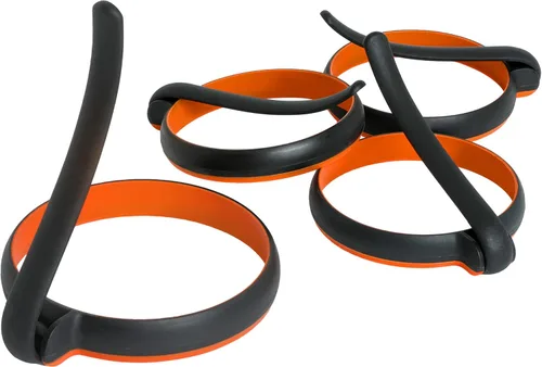Miniatura 6 de GOYLSER Paquete de 4 anillos de silicona para huevos para freír huevos, molde redondo negro para freír, anillo de huevo frito perfecto para plancha