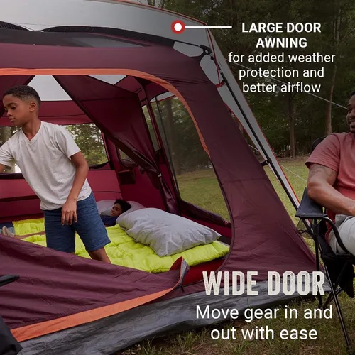 Miniatura 5 de Coleman Skylodge - Tienda de campaña familiar resistente a la intemperie, con lluvia y divisor de habitación, se adapta a 4 camas de aire