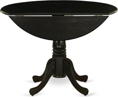 Miniatura 4 de East West Furniture DLFL3-ABK-21 - Juego de mesa de comedor de 3 piezas contiene una mesa de cocina redonda con gotas y 2 sillas de comedor Parsons