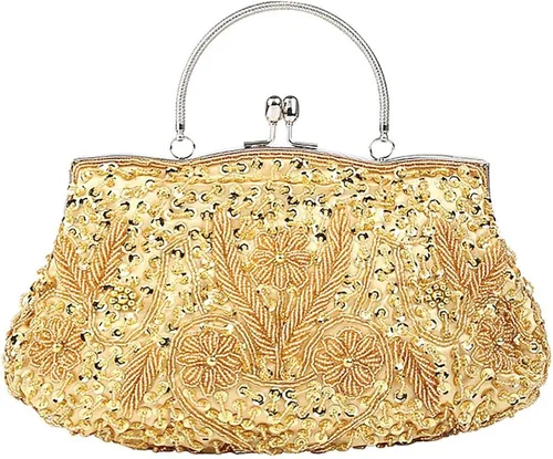 Miniatura 7 de Bolso de noche para mujer estilo retro con cuentas Gris USXELYS78867