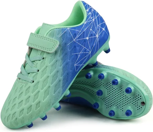 Miniatura 4 de Brooman - Tenis de fútbol, exteriores y atletismo para niñas o niños, con tacos, firmes sobre el suelo