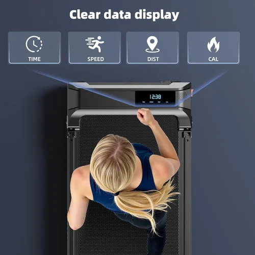 Miniatura 5 de Walking Pad Treadmill for Home - Folding Treadmills with Handle Bar Portable Compact Fold up Indoor Foldable Handles Electric Walk Pads Small Spaces
