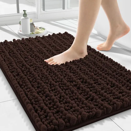 Miniatura 48 de Smiry Alfombras de Baño 24x16 pulgadas, Alfombras de Baño de Chenilla Extra Suaves y Absorbentes, Respaldo de Goma Antideslizante, Lavable a Máquina