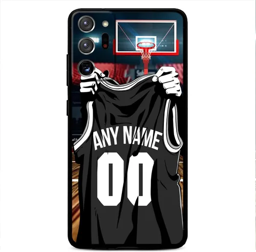 Miniatura 33 de Nombre y número personalizados, camiseta de baloncesto de Los Ángeles, funda de silicona líquida para Samsung Galaxy Note 20/20 Ultra 10 Pro Note 9