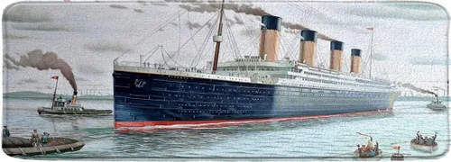 Miniatura 4 de Titanic - Alfombra náutica de baño, decoración de fiesta de barco, retro, clásica, romántica, película, océano, paisaje, acuarela, arte para niños