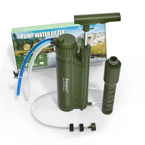 Bomba de filtro de agua para camping, sistema de filtración de agua, bomba de agua portátil con filtro, bomba purificadora de agua (elemento de