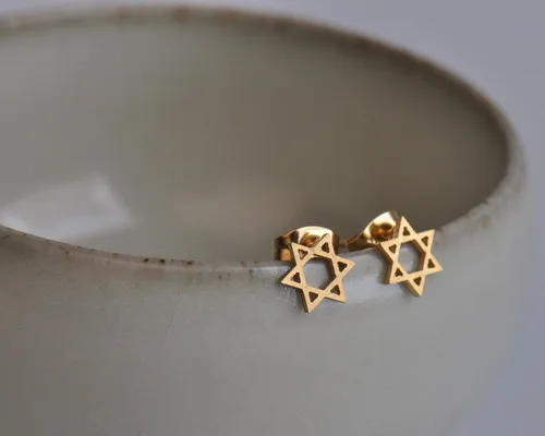 Miniatura 4 de Estrella David Collar colgante joyeríaacero inoxidable Tiny encanto