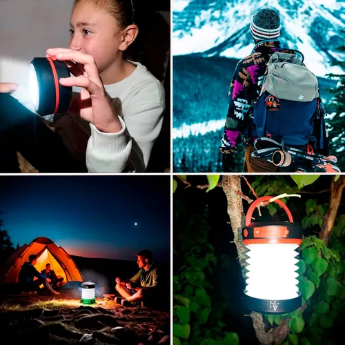 Miniatura 2 de Linterna solar para campamento, linternas LED para cortes de energía, luces de campamento, linterna de emergencia, lámpara plegable, recargable