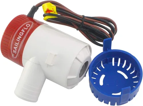 Miniatura 6 de Bomba de sentina de 12 V, 1100 GPH, salida de 1-1/8 pulgadas, bomba de agua marina sumergible no automática para barco, caravanas, estanque No
