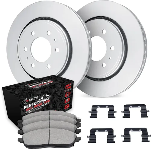 R1 Concepts Frenos delanteros y rotores | Hardware incluido | Kit de pastillas de freno y rotores delanteros Off-Road/Remolque | Compatible con
