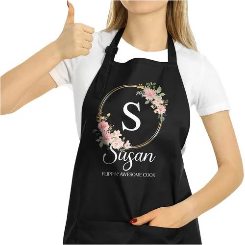 Miniatura 10 de ROKO CLOTHING Delantal de chef personalizado, diseño personalizado, delantal de cocina con dos bolsillos y correa ajustable para mujeres y hombres