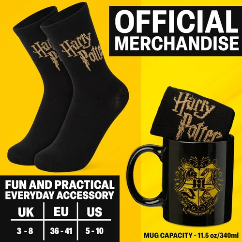 Miniatura 6 de Get Trend Juego de tazas de café y calcetines de Harry Potter, taza de cerámica de 11.5 onzas con calcetines altos, bonitos regalos para mujeres