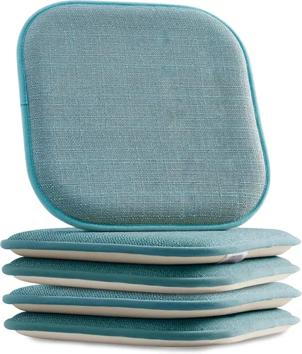 Miniatura 2 de Elegant Comfort Fundas de cojín para silla con lazos y parte trasera de goma antideslizante, espuma viscoelástica gruesa, almohadilla de cojín