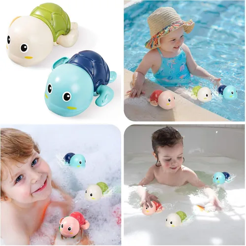 Miniatura 5 de SEPHIX Juguetes de Baño para Niños Pequeños de 1 a 3 años, Lindos Juguetes de Tortuga Nadadora para Niños de 1 a 2 años, Juguetes de Piscina