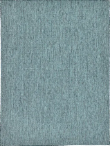 Miniatura 65 de Unique Loom Collection Alfombra de Área Plana Casual de Transición Sólida Jaspeada para Interiores/Exteriores (Pasillo 2' x 6' 1", Azul/Azul Marino)