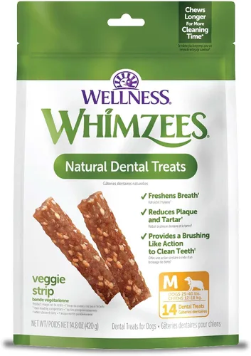 Miniatura 12 de WHIMZEES Wellness Veggie Sausage - Golosinas dentales para perros, masticables naturales, barra de gran tamaño (7 unidades)
