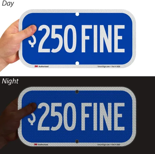 Miniatura 2 de SmartSign Letrero "$250 FINE" 6 x 12 pulgadas 3M de aluminio reflectante de grado ingeniero, fabricado en Estados Unidos