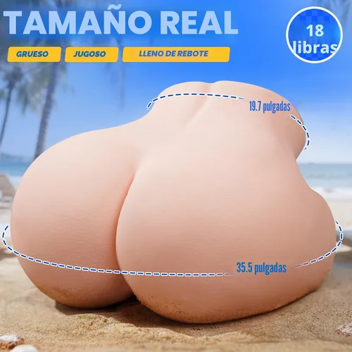 Miniatura 5 de BIG SHOCKED Muñeca sexual de 18 libras para hombres, masturbadores masculinos realistas, diseño ergonómico curvado con doble vagina y canales