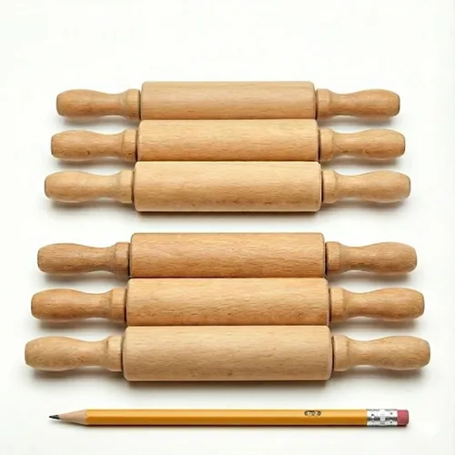 Mini rodillos de 8 pulgadas para niños (paquete de 6) sin astillas, madera dura antiadherente para hornear, manualidades sensoriales, Play-Doh,