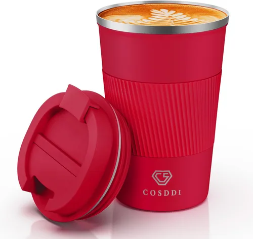 Miniatura 15 de Vaso térmico de acero inoxidable de 12 onzas con aislamiento al vacío, taza de viaje a prueba de derrames con tapa, para mantener caliente/café