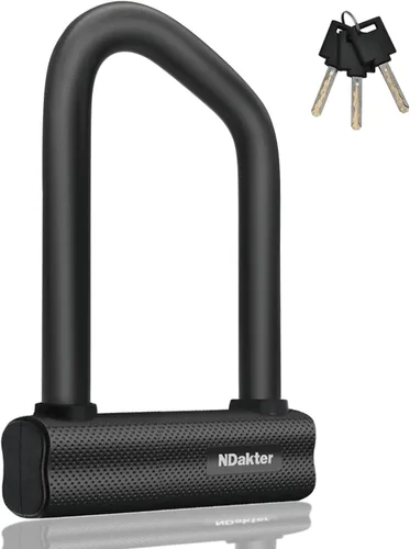 NDakter Cerraduras de bicicleta antirrobo, cerradura en U de bicicleta para bicicleta eléctrica, grillete de 0.71 pulgadas con 3 llaves para