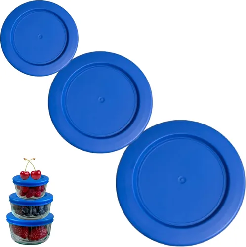 Miniatura 20 de Tapas/Cubiertas de repuesto naranja, azul, rojo de 2, 4 y 7 tazas para cuencos de almacenamiento Pyrex, Anchor Hocking y KlareWare *Solo tapas
