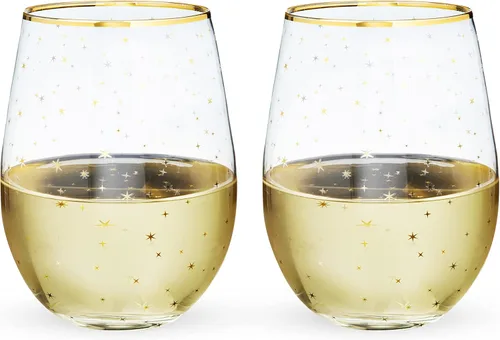 Miniatura 11 de Twine Copas de champán sin tallo con borde dorado, copas de vino espumoso para Prosecco, cócteles espumosos, cócteles sin alcohol, mimosas