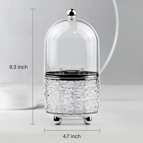 Miniatura 5 de Soporte giratorio para brochas de maquillaje con tapa de 360 grados, organizador de cosméticos para cepillos de dientes acrílico, 5 compartimentos