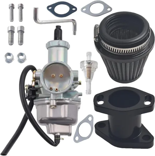 Miniatura 9 de VM26 1.181 in PZ30 Carburador Mainfold Entrada Tubo de Entrada Filtro de Aire para Predator 301cc 420cc 13hp 15hp Motor Mini Bike Go Kart Plata