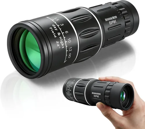 Monocular de alta potencia de 16 x 52, telescopio compacto para adultos, monoculares de prisma BAK4, accesorios geniales y regalos de cumpleaños