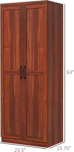 Miniatura 3 de HOMCOM Despensa de cocina de 2 puertas de 63", armario de almacenamiento independiente con estantería de 5 niveles y 2 estantes ajustables