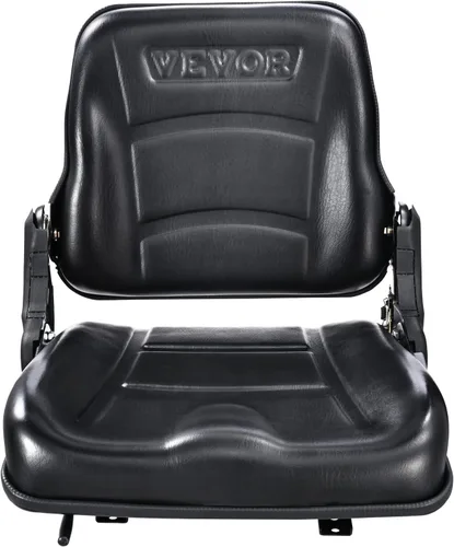 Miniatura 9 de VEVOR Asiento universal de carretilla elevadora, asiento de tractor plegable con respaldo de ángulo ajustable y micro interruptor, 6.3-13.4