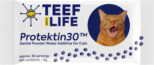 TEEF FOR LIFE Protektin30 - Paquete de repuesto en polvo dental prebiótico para gatos, fórmula derivada de plantas, clínicamente probada que combate