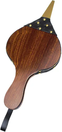 Miniatura 7 de DYWISHKEY Fuelle de madera, fuelle de chimenea de 15.5 x 7 pulgadas, fuelle de cuero para chimenea, fuelle de fuego para chimeneas, barbacoa
