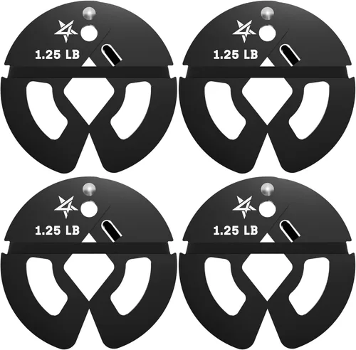 Miniatura 12 de Juego de placas de peso fraccional Yes4All, disponible en acero y goma, conjunto de 2/4/6 placas en tamaños de 1.25LB, 2.5LB o 5LB, micro placas